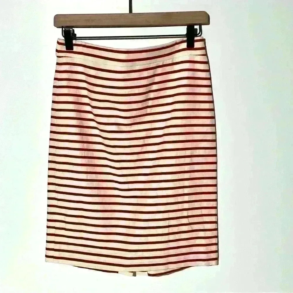 J Crew Striped Pencil Skirt